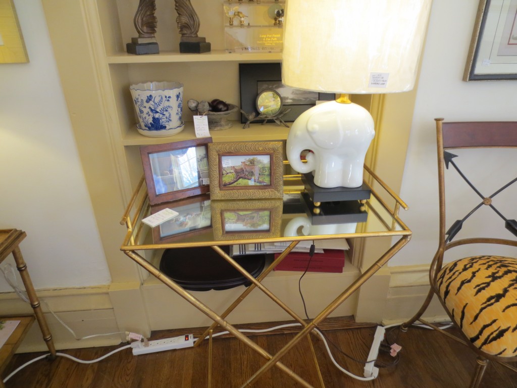 Table, Picture Frames & Lamp